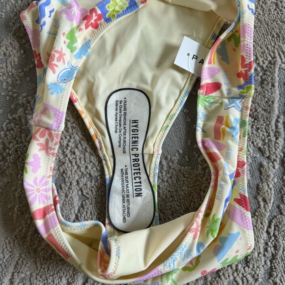 Pacsun bikini set Surf Poppy yellow high rise bottoms swimsuit XL new - Picture 7 of 14